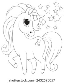 unicorn coloring page for kids