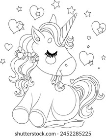 unicorn coloring page for kids