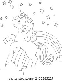 unicorn coloring page for kids