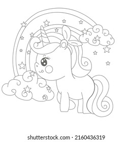 Unicorn Coloring Page ,Coloring page ,Line art