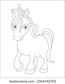 Unicorn Coloring Pages |coloring book page  |line art for kids and adults