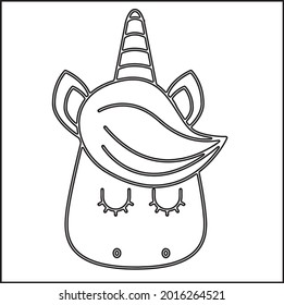 Unicorn Coloring Pages Isolated Outline Coloring Stock Vector (Royalty ...