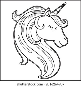 Unicorn Coloring Pages Isolated Outline Coloring Stock Vector (Royalty ...