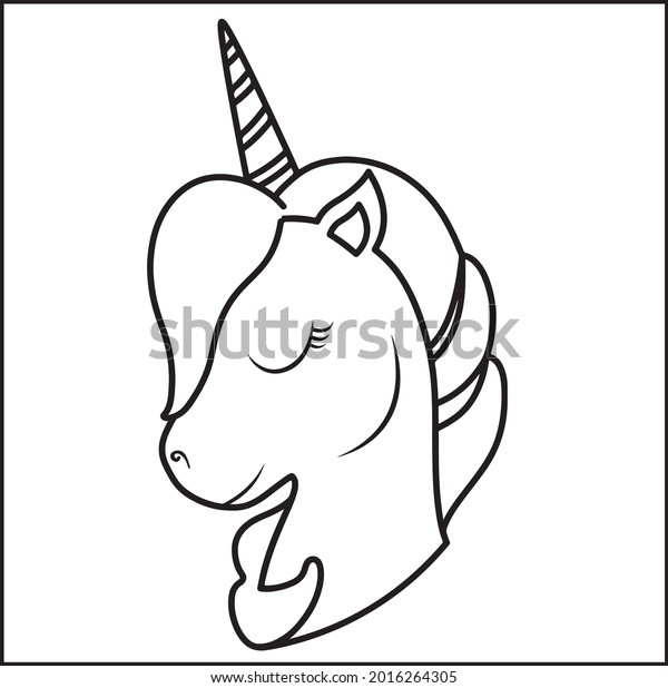 Unicorn Coloring Pages Isolated Outline Coloring Stock Vector (Royalty ...