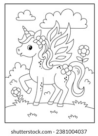 Unicorn coloring pages for kids