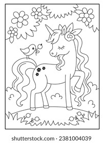 Unicorn coloring pages for kids