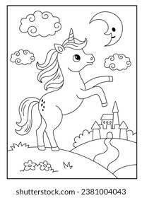 Unicorn coloring pages for kids