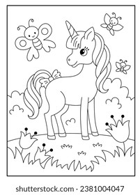 Unicorn coloring pages for kids