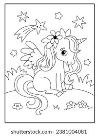 Unicorn coloring pages for kids