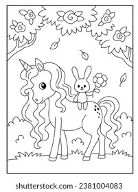 Unicorn coloring pages for kids