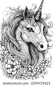 UNICORN COLORING PAGES FOR KIDS  AND ADULTS