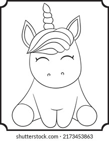 Unicorn Coloring Pages Kids Toddlers Stock Vector (Royalty Free ...