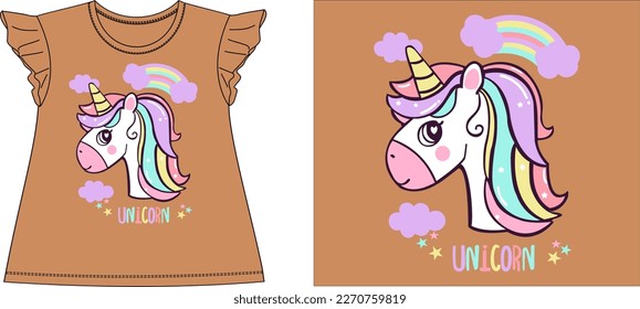 unicorn colors star Graphic design vector