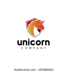 unicorn company logo vector logo template