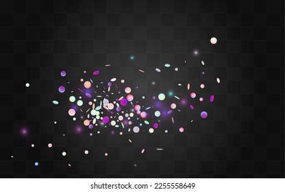 Unicorn Confetti Decoration Vector Transparent Background. Glitch Carnaval Round Pattern. Invitation Design. Reflection Luxury Invitation.