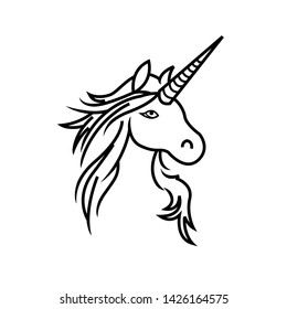 Unicorn constructor. Unicorn sketch lines. Abstract unicorn details