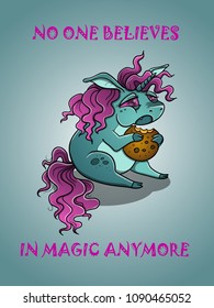 unicorn with cookies poster