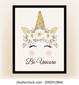 unicorn crown watercolor flower white magnolia