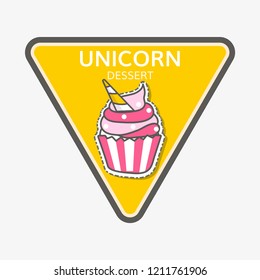 Vector de signos de pastelito de unicornio