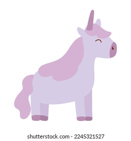 unicorn cute animal icon isolated