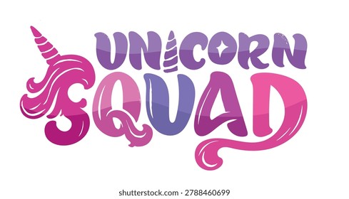 Unicorn - cute hand drawn doodle lettering art for t-shirt design, mug print.