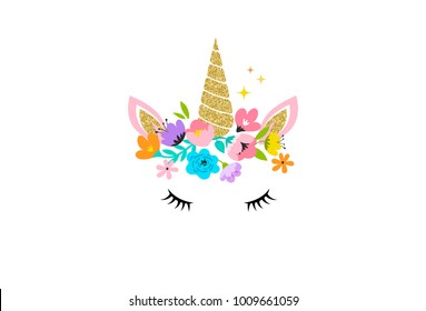 Unicorn cute illustration - card and shirt design