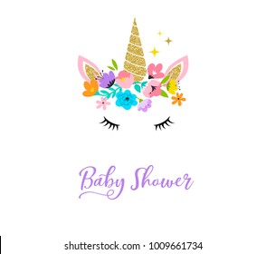 Unicorn cute illustration - card and shirt design