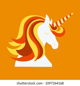 Unicorn cute illustration - card and shirt design. Cartoon Unicorn