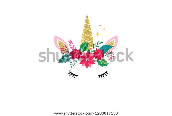 Image Vectorielle De Stock De Illustration Mignonne De Licorne Carte