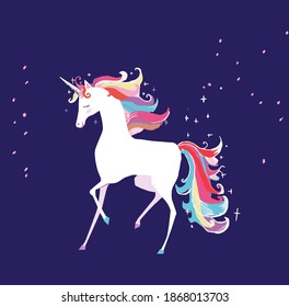 Unicorn cute illustration. Vector illustration