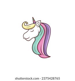 Unicorn Cute Logo Vector Design