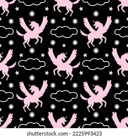 Patrón de unicornio, С fondo divertido e inmaculado, diseño de tela creativa para bebés y niños pequeños