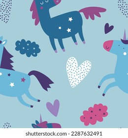 Unicorn cute pattern vector illustration