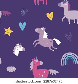 Unicorn cute pattern vector illustration