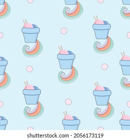 Unicorn cute seamless patern.Light background.Vector illustration.