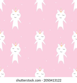 Unicorn cute seamless pattern.Background pink.vector illustration.