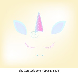 Unicorn cute, sign symbol, vector illustration.