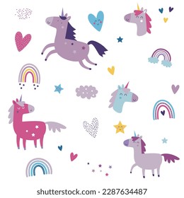 Unicorn-süßer Vektorgrafik-Druck