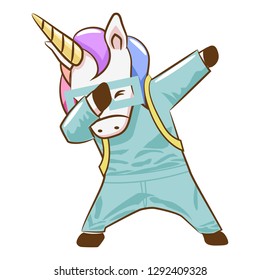 unicorn dabbing character