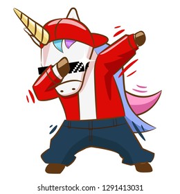 Unicorn dabbing clipart