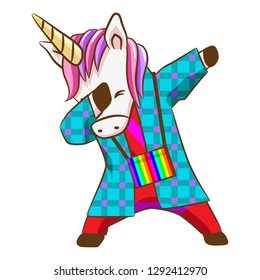 Unicorn dabbing design