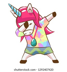 Unicorn dabbing vector