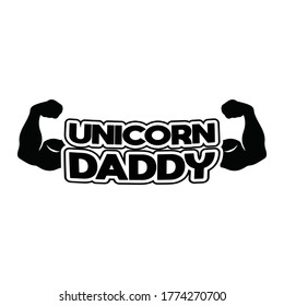 Unicorn daddy with muscle man hand