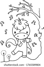 Einhorntanz mit Musikbaum