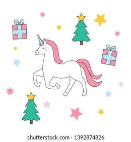 Unicorn Design with Christmas Props