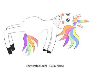 Unicorn doing yoga. Enlightenment, exercise, design, healthy lifestyle, Scandinavian style, children's print