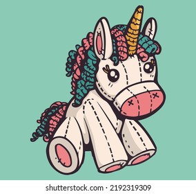 unicorn doll cool print on clothes