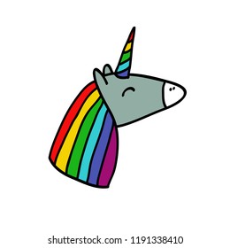 unicorn doodle icon