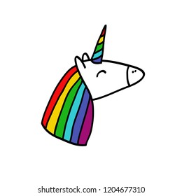 unicorn doodle icon