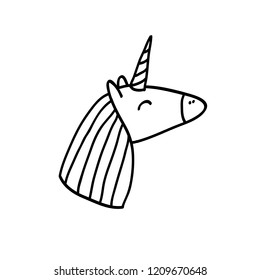 unicorn doodle icon